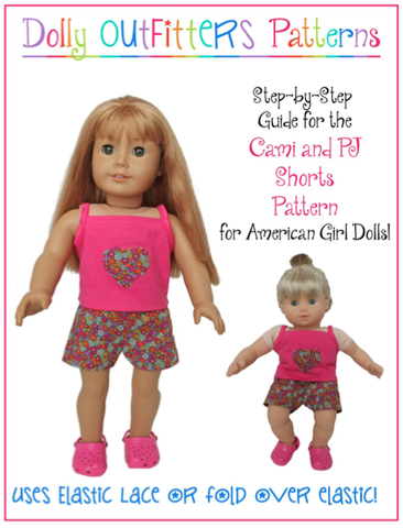 Dolly Outfitters 18 Inch Modern Cami and PJ Shorts 18" Doll Clothes Pattern larougetdelisle