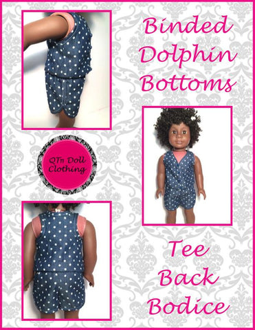 QTπ Doll Clothing 18 Inch Modern Dolphin Romper 18" Doll Clothes Pattern larougetdelisle