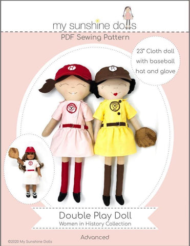 My Sunshine Dolls Cloth doll Double Play Doll 23" Cloth Doll Pattern larougetdelisle