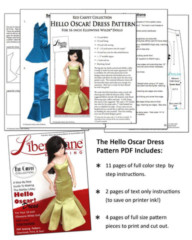 Liberty Jane Ellowyne Hello Oscar Dress Pattern for Ellowyne Dolls larougetdelisle