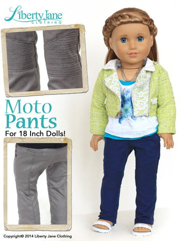 Liberty Jane 18 Inch Modern Moto Pants Pattern 18" Doll Clothes larougetdelisle