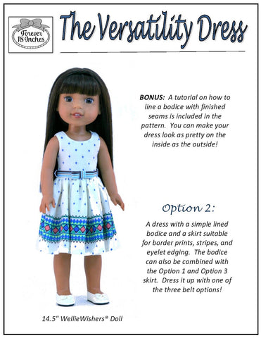 Forever 18 Inches WellieWishers The Versatility Dress 14-15" Doll Clothes Pattern larougetdelisle
