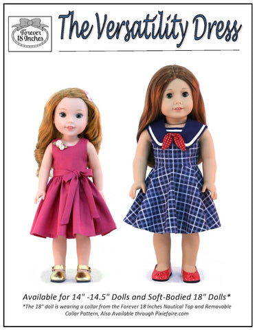 Forever 18 Inches WellieWishers The Versatility Dress 14-15" Doll Clothes Pattern larougetdelisle