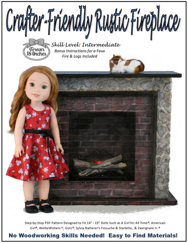 Forever 18 Inches 18 Inch Modern Crafter-Friendly Fireplaces for 14" - 19" Dolls larougetdelisle