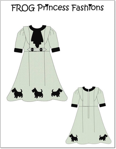 Frog Princess Fashions 18 Inch Modern Highlands Holiday Tartan Dress 18" Doll Clothes Pattern larougetdelisle