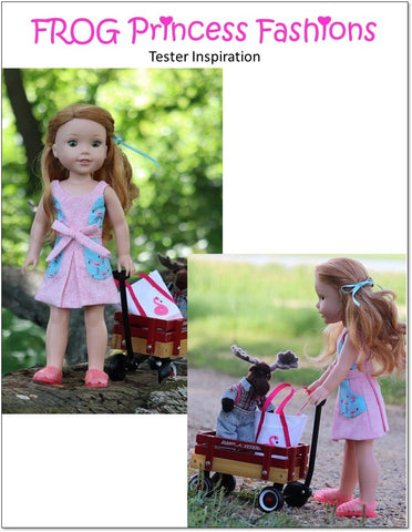 Frog Princess Fashions WellieWishers Key West Wrap Dress, Top, Skirt, and Bag 14.5" Doll Clothes Pattern larougetdelisle