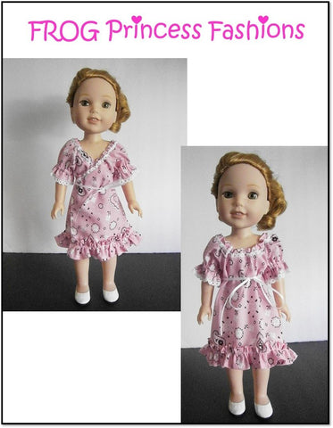 Frog Princess Fashions WellieWishers Sweet Tea Dress 14.5" Doll Clothes Pattern larougetdelisle