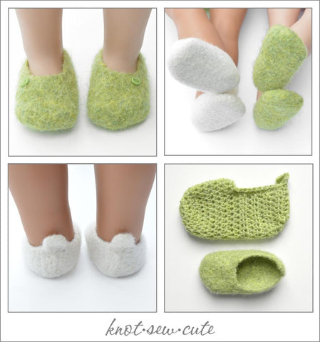 Knot-Sew-Cute Crochet Felted Slippers Crochet and Felting Pattern larougetdelisle
