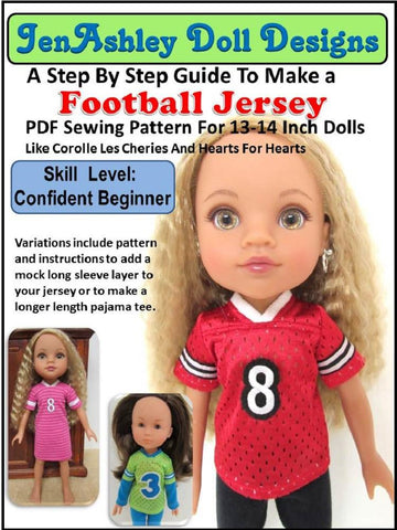 Jen Ashley Doll Designs H4H/Les Cheries Football Jersey for Les Cheries and Hearts for Hearts Dolls larougetdelisle