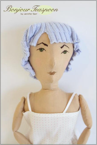 Bonjour Teaspoon Cloth doll Frannie Adventure Doll with Vintage Undies 21" Cloth Doll Pattern larougetdelisle