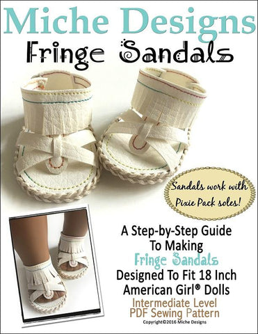 Miche Designs Shoes Fringe Sandals 18" Doll Shoes larougetdelisle