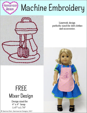 Genniewren Machine Embroidery Design FREE Redwork Mixer Machine Embroidery Design larougetdelisle