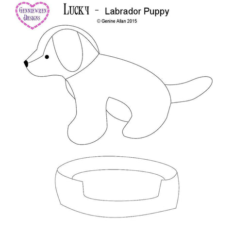 Genniewren 18 Inch Modern Lucky Labrador Puppy 18" Doll Pet Pattern larougetdelisle