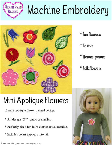Genniewren Machine Embroidery Design Mini Applique Flowers Machine Embroidery Designs larougetdelisle