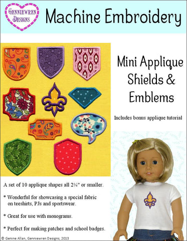 Genniewren Machine Embroidery Design Mini Applique Shields & Emblems Machine Embroidery Design larougetdelisle