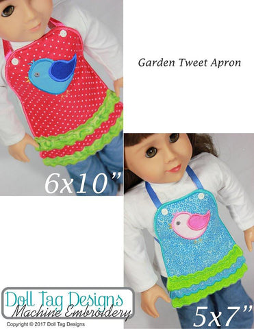 Doll Tag Clothing Machine Embroidery Design Garden Tweet Apron Machine Embroidery Designs larougetdelisle