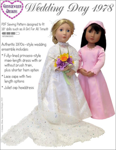 Genniewren A Girl For All Time Wedding Day 1978 Pattern for AGAT Dolls larougetdelisle