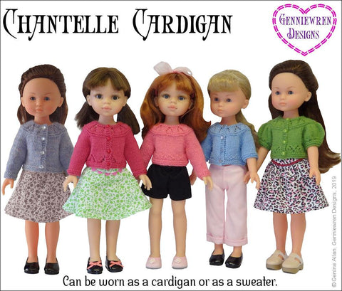 Genniewren H4H/Les Cheries Chantelle Cardigan Knitting Pattern for CLC and Paola Reina Dolls larougetdelisle