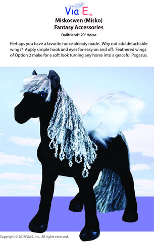 Via E Dollfriends Miskoswen 20" Horse Fantasy Accessories Pattern For Dollfriends larougetdelisle