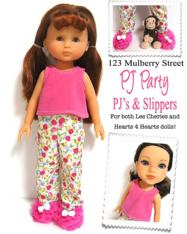 123 Mulberry Street H4H/Les Cheries PJ Party Pattern for Les Cheries and Hearts for Hearts Girls Dolls larougetdelisle