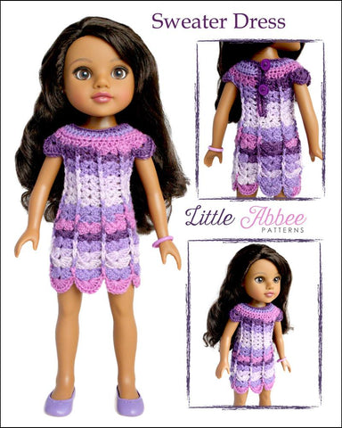Little Abbee H4H/Les Cheries Sweater Dress Crochet Pattern for Les Cheries and Hearts for Hearts Dolls larougetdelisle