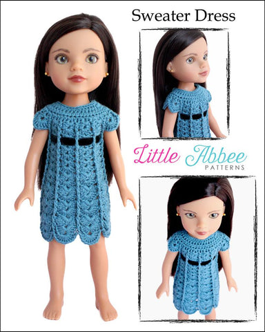 Little Abbee H4H/Les Cheries Sweater Dress Crochet Pattern for Les Cheries and Hearts for Hearts Dolls larougetdelisle