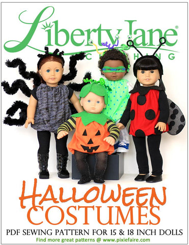 Liberty Jane 18 Inch Modern Halloween Costumes 15-18 inch Doll Clothes Pattern larougetdelisle
