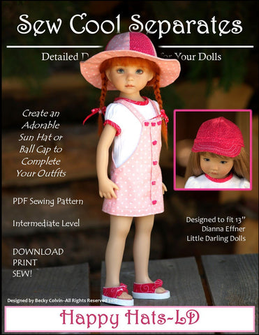 Sew Cool Separates Little Darling Happy Hats Pattern for Little Darling Dolls larougetdelisle