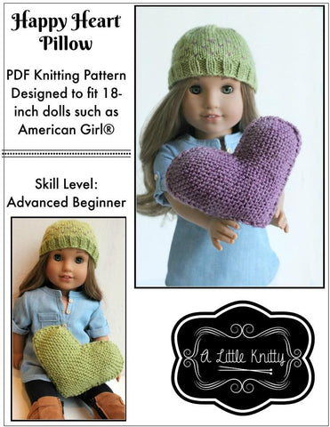 A Little Knitty Knitting FREE Happy Heart Pillow Knitting Pattern larougetdelisle