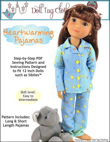 Doll Tag Clothing Siblies Heartwarming Pajamas 12" Siblies™ Doll Clothes Pattern larougetdelisle