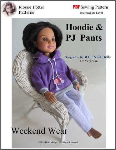 Flossie Potter BFC Ink Weekend Wear Hoodie & PJ Pants  for BFC, Ink Dolls larougetdelisle