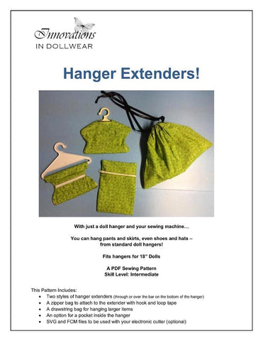 Innovations in Dollwear 18 Inch Modern Hanger Extenders 18" Doll Accessory Pattern larougetdelisle
