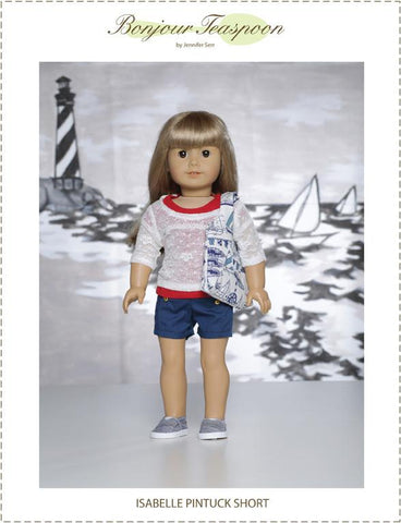 Bonjour Teaspoon 18 Inch Modern Isabelle Pintuck Short 18" Doll Clothes Pattern larougetdelisle