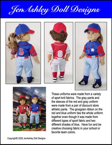 Jen Ashley Doll Designs 18 Inch Modern Pop Fly! Baseball/Softball Uniform 18" Doll Clothes larougetdelisle