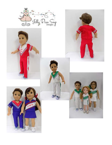 Jelly Bean Soup Designs 18 inch Boy Doll Boy Cheerleader 18" Doll Clothes Pattern larougetdelisle