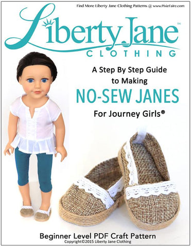 Liberty Jane Journey Girl No Sew JANES Shoe Pattern for Journey Girls Dolls larougetdelisle