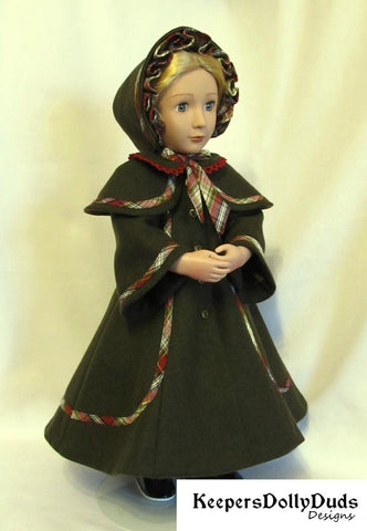 Keepers Dolly Duds Designs 18 Inch Historical Victorian Caroler's Coat and Bonnet For A Girl For All Time Dolls larougetdelisle