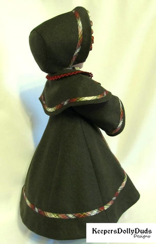 Keepers Dolly Duds Designs 18 Inch Historical Victorian Caroler's Coat and Bonnet For A Girl For All Time Dolls larougetdelisle