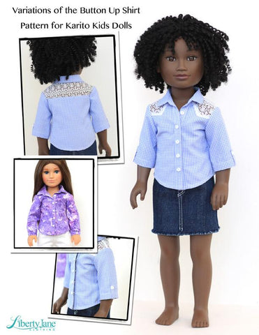 Liberty Jane Karito Kids Button Up Shirt Pattern for Karito Kids Dolls larougetdelisle
