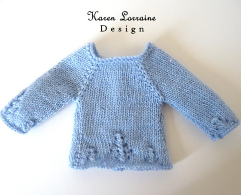 Karen Lorraine Design WellieWishers Luxe Cardigan 14-14.5 Inch Doll Clothes Knitting Pattern larougetdelisle
