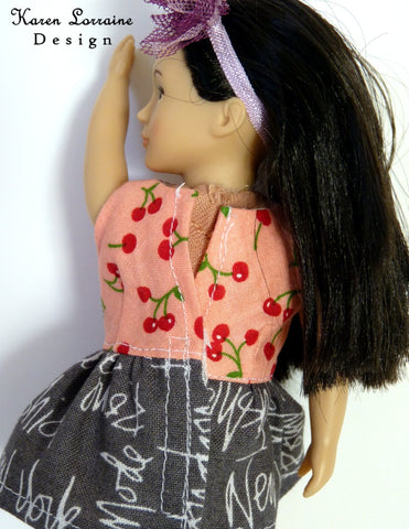 Karen Lorraine Design Mini Melrose Dress for 6" Mini Dolls larougetdelisle