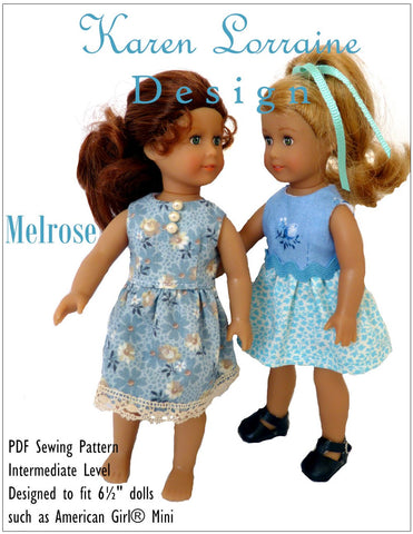 Karen Lorraine Design Mini Melrose Dress for 6" Mini Dolls larougetdelisle