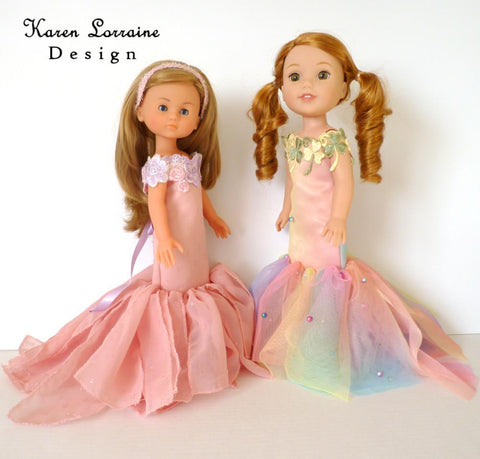 Karen Lorraine Design WellieWishers Iris Dress 13-14.5 Inch Doll Clothes Pattern larougetdelisle