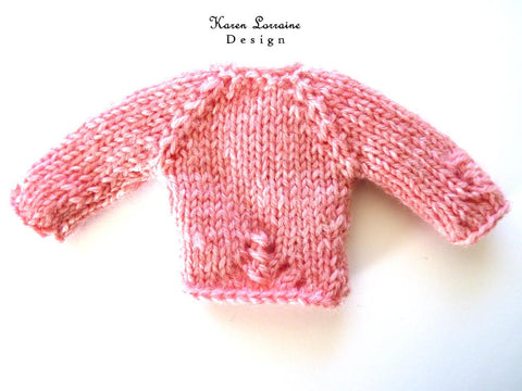 Karen Lorraine Design Blythe/Pullip Luxe Cardigan Knitting Pattern for 12" Blythe Dolls larougetdelisle