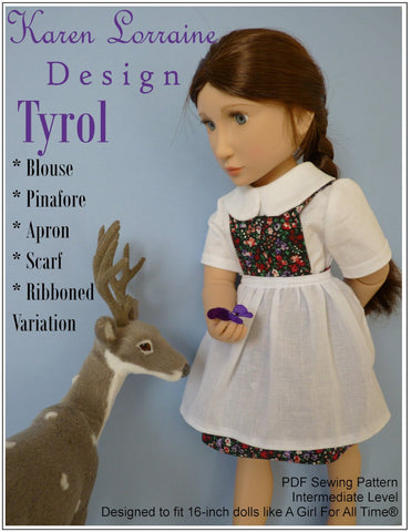 Karen Lorraine Design A Girl For All Time Tyrol 16" Doll Clothes Pattern For A Girl For All Time Dolls larougetdelisle