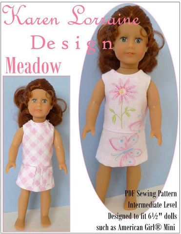 Karen Lorraine Design Barbie Meadow Dress for 6" Mini Dolls larougetdelisle