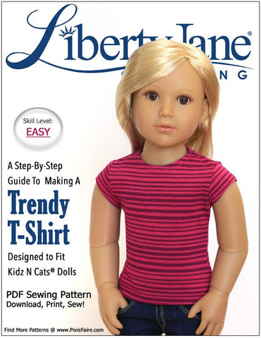 Liberty Jane Kidz n Cats Free T-Shirt Pattern for Kidz N Cats Dolls larougetdelisle