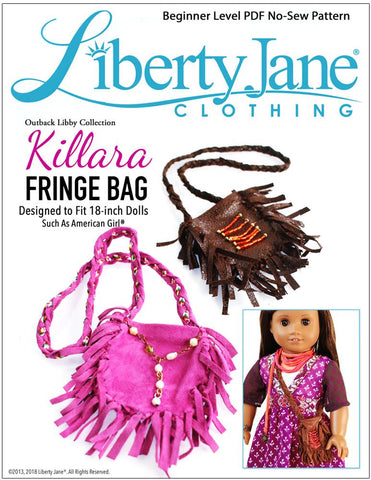 Liberty Jane 18 Inch Modern Killara Fringe Bag 18" Doll Accessory Pattern larougetdelisle