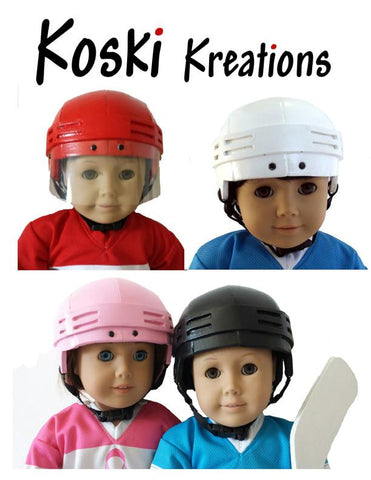 Koski Kreations 18 Inch Boy Doll Hockey Helmet 18" Doll Accessory Pattern larougetdelisle