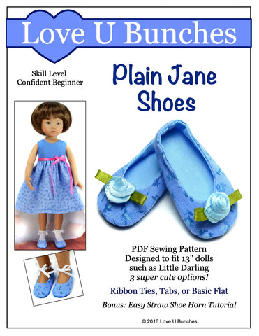 Love U Bunches Little Darling Plain Jane Shoes for Little Darling Dolls larougetdelisle